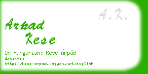 arpad kese business card
